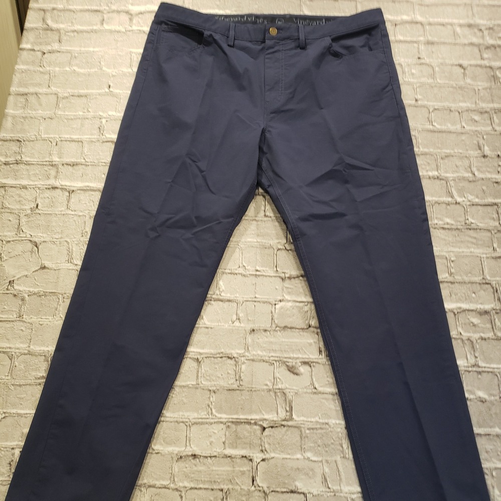 Vineyard Vines Mens On The Go Pant Navy Blue Stretch Performance Chino 40x30